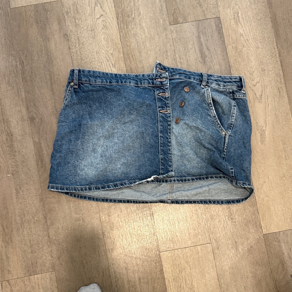 Free People Denim Mini Skirt in Blue